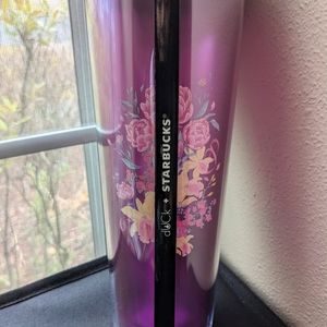 Starbucks Asia purple floral venti plastic cup BNWT